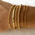 Minimalist Gold Plated Stainless Steel Jewelry Link Snake Chain Bracelet for Women