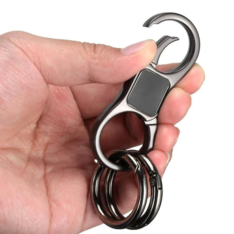 Fashion Personality Double Ring Key Universal Men'S Business Car Key Chain Stainless Steel Keychain