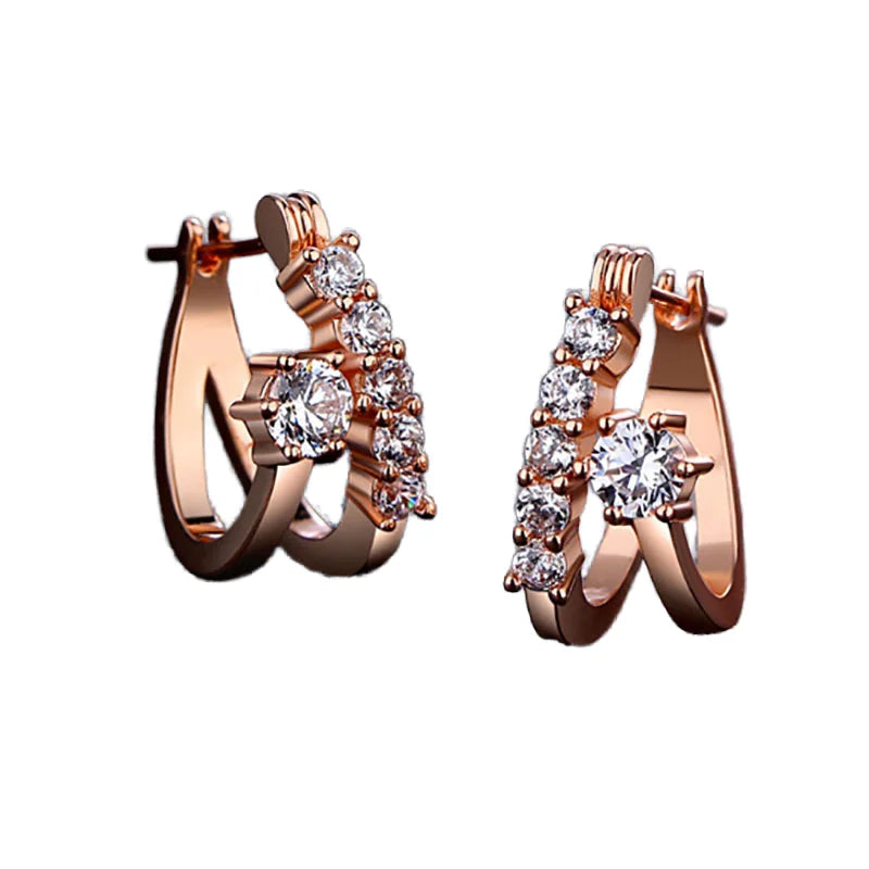 Small Exquisite Female Temperament Stone Chandelier Earrings Fashion Clip-On Wedding Jewelry Personalized Wholes