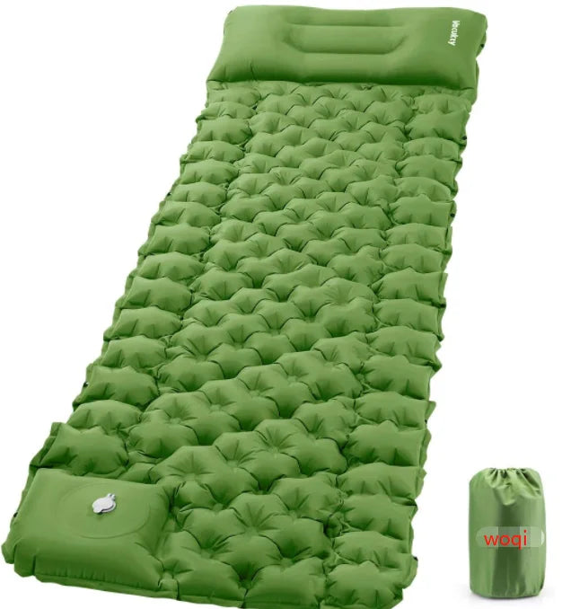 40D Nylon  with TUP Coating  Green Color    Air Pad  Inflatable Mattress  Compact Ultlight Easy Carry Inflatable Pad
