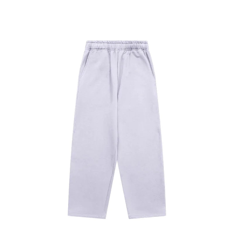 2024 Men's Flare Sweatpants Straight Wide Leg Elastic Mid Waist 100% Cotton Waterproof Breathable 6XL Streetwear Loose Fit