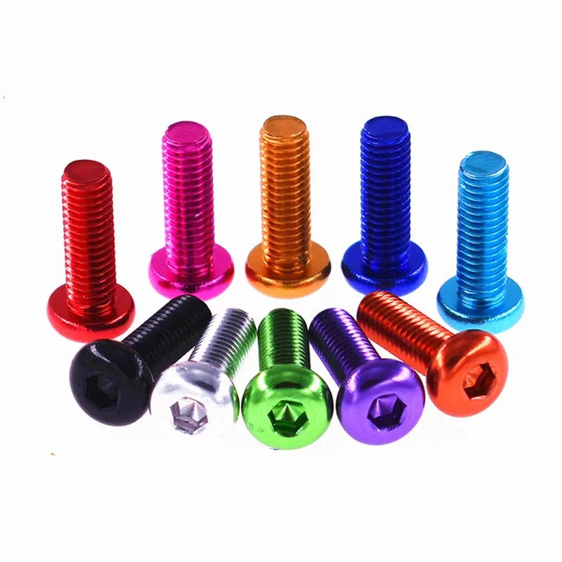 Hot Sales M2 M3 M4 M5 M6 Anodized 7075 Aluminum Screws With Round Hex Socket Head Screws for RC Hobby Accessories