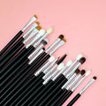 20pcs Makeup Brush Set for Eye Shadow Eye Liner Brush Wooden Handle Custom Eye Lash Brush for Makeup