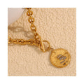 ERESI Waterproof 18K Gold Plated Stainless Steel Jewelry Zircon Stones Sun Shinning Pendant OT Clock Chains Necklace