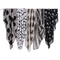 Women's 100*100cm Square Chiffon Scarf Elegant Striped Floral Print for Spring Autumn Soft Daily Wear