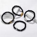 Jewelry Natural Frosted Volcanic Rock Bracelet Bead Leopard Lion Head Diamond Elastic Bracelet