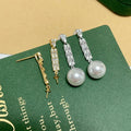 E2233 9-10mm DIY Natural Freshwater Pearl Charm Earrings Mounting Accessory 925 Sterling Silver Gold Plated  Jewelry for Women