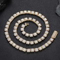 NUOYA Hip Hop Jewelry 7mm Cluster Tennis Chain Necklace Shiny Diamond Gold Silver Thin Necklace Iced Out Chain for Women