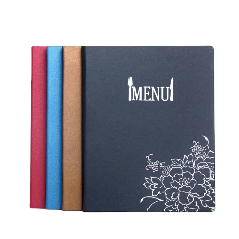 Wholesale New design OEM ODM Restaurant Menu Holder Cover PU leather Menu folder custom logo menu book cover