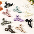 2024 New 10cm Large Hollow Bow Hair Claw Clip Women Simple Matte Acrylic Candy Color Women Big Claw Clip