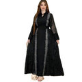 2024 Women Muslim Dresses Middle East Dubai Arab Long Sleeve Evening Dress Fashion Embroidered Kaftan Robe