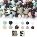 New Focal Key Chains Silicone Panda Sloth Beads Food Grade Baby Teether Pacifier Loose Beads Animal Shape