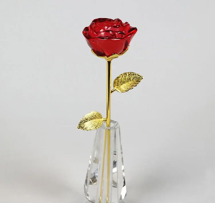 DIY Romantic Valentine's Day gift Crystal handicraft display Exquisite Crystal Red Roses