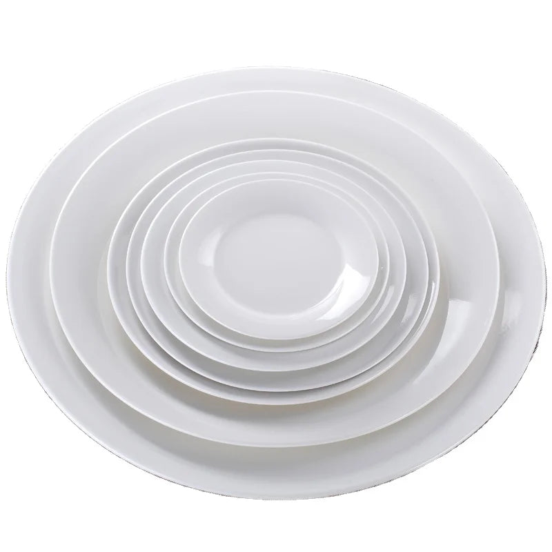Hot Sale Plastic Unbreakable Dinnerware 10 Inch Cheap Bulk Dish White Round Melamine Charger Plate