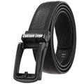 Black Brown Business Alloy Automatic Buckle Full Grain Cowhide Leather Ratchet Belt Men's Genuine Leather Belt