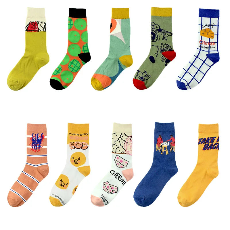 JINGZHOU Custom Design Socks Animals Food Plant Art Fashion Women Socks New Style