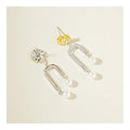 Free Video and Picture  Pearl Earring Girl S925 Sterling Silver Premium Design Sense Personality Sunflower U-shaped Earrings