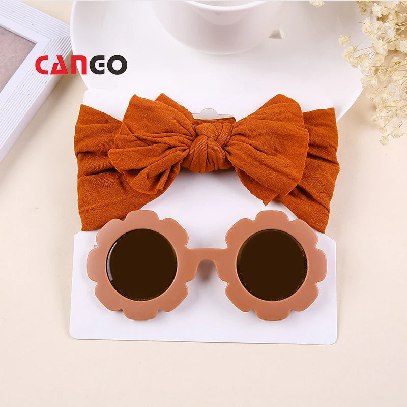 2022 UV400 Toddler Sunglasses Set Kids Glasses and Hair Accessories with Matching Frames Made of PC Material