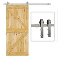 RHETECH Smoothly and Quietly Satin Nickel Hanger J Shape Roller Flat Track Kit Sliding Stainless Steel Barn Door Hardware Kits