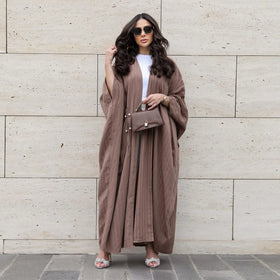 Luxury Modest Abaya Girl Women Muslim Dress Kaftan Open Abaya