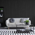 Quality Waterproof Wooden Slat Acoustic Wall Panels MDF 2440*600*22mm Nature Smoky Oak Walnut Veneer Household Entertainment