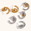 Dingran Fashion Godd Plated Jewelry Statement Stud Earrings for Women Joyas De Acero Inoxidable
