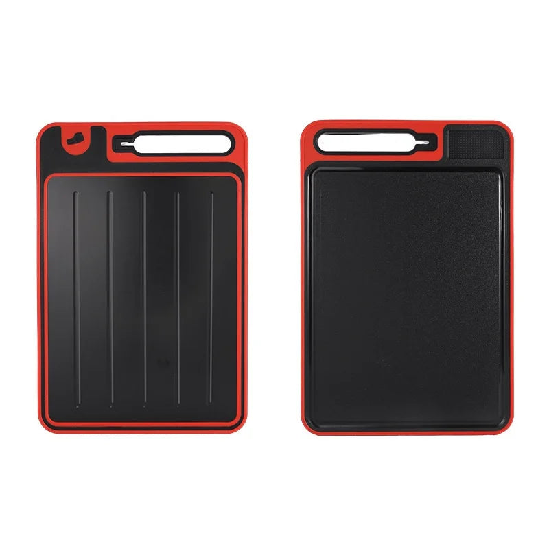 Kitchen Tools Gadgets Double-Sided Plastic Defrost Cutting Board with Knife Sharpener for Frozen Meat Chopping