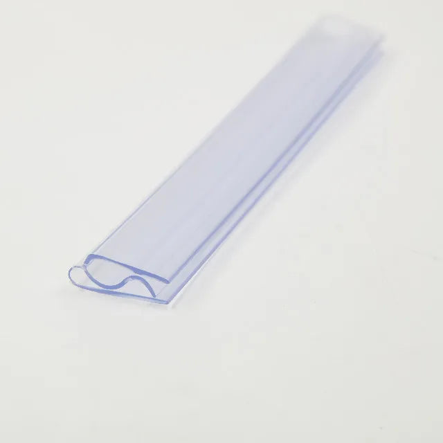 clear Supermarket Retail Plastic PVC Label Tag Flat Data Strip Price Holder for Shelves