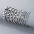 Kalen European American Fashion Hip-Hop Cuban Chain Bracelet for Men Women Multi-Size Stainless Steel Six-Sided Chain Necklaces
