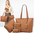 Fashion 4pcs Leather Hand Bag Shoulder Tote Women Purse and Handbags Ladies Custom Bags Set