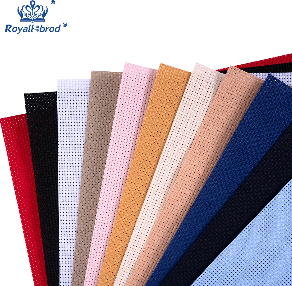 11ct Colourful &white Supply Cross Stitch Cloth Cotton Aida Fabric Wholesale Cotton Embroidery Canvas Fabric