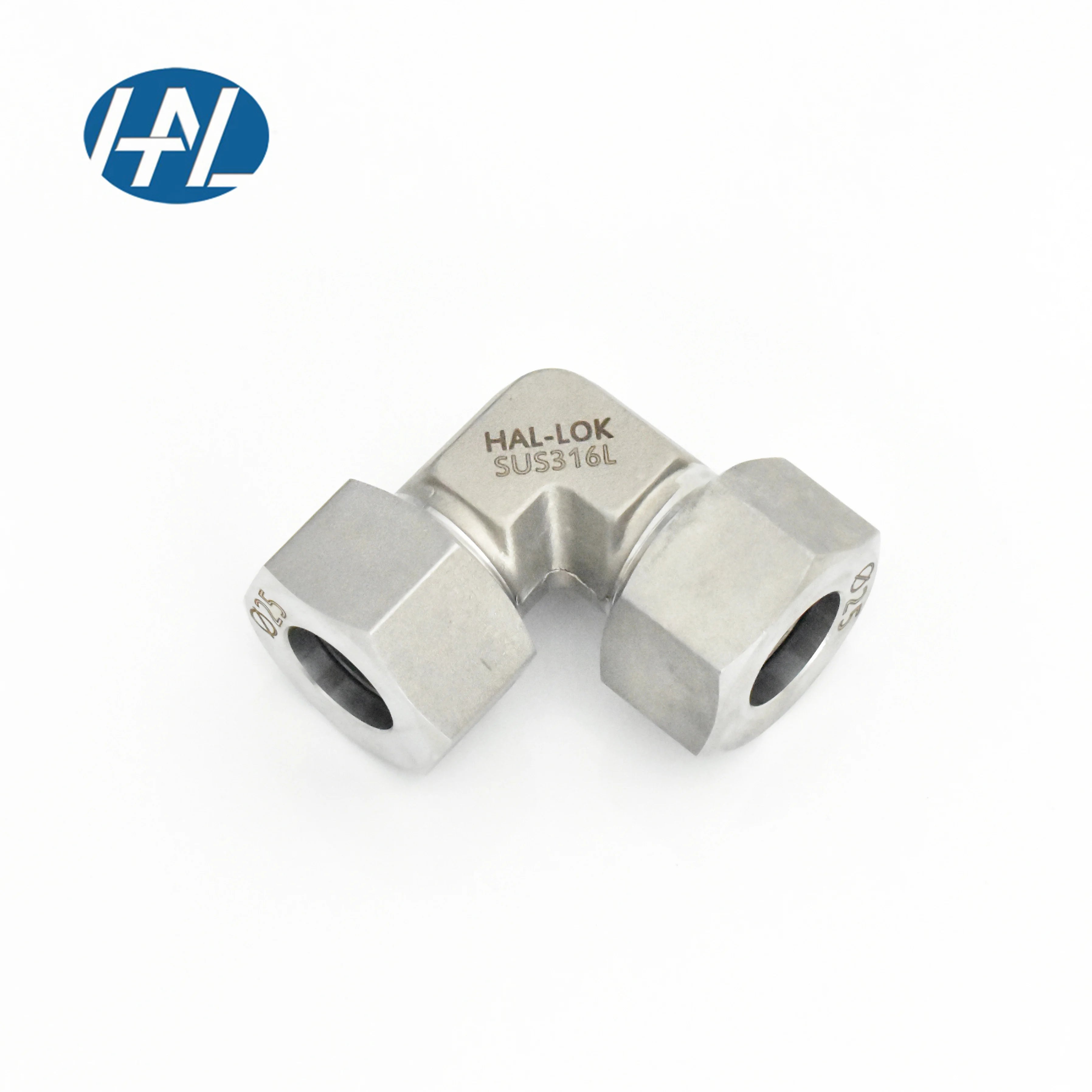 Single Ferrule Compression Union Elbow Stainless Steel 316 Forged Hydraulic Fitting Instrumentation Systems Polished Hose