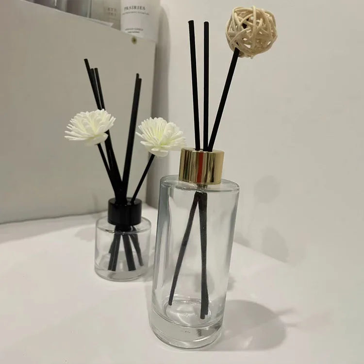 Wholesale Glass Diffuser Bottle 120ml 200ml Round Big Clear Empty Perfume Reed Diffuse Glass Bottle
