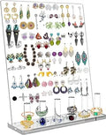 Earring Organizer Acrylic Earring Holder Stud Display Pegboard 120 Holes with 6 Pcs Ring Holder Earrings Organizer Display