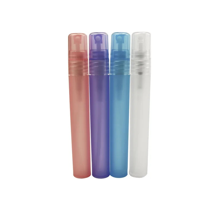 High Quality  5ml 8ml 10ml  Mini Frosted pink Purple Plastic Pen Type Refillable Atomizer Perfume Spray Bottle Manufacturer