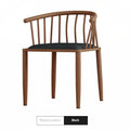 Wood Grain Backrest Desk Chair with High Resilience Sponge Simple Dining Chair