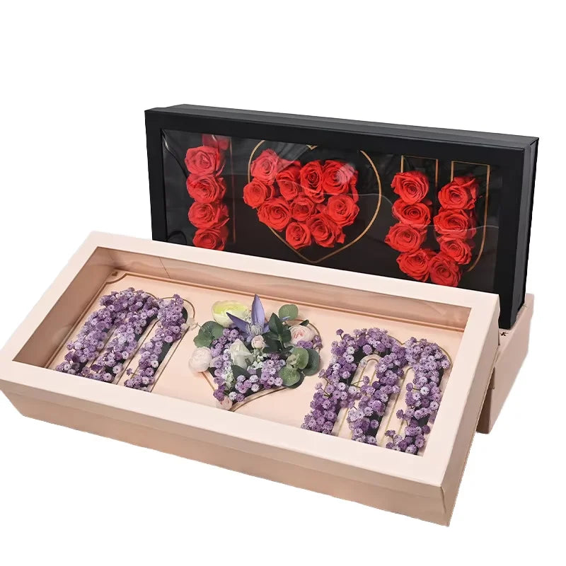 Wholesale Unique Luxury Roses Heart-Shaped Flower Cardboard Gift Box Custom Logo Print Embossing Recycled Materials Rigid Boxes