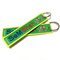 Flight Tag Keychain Promotional Gifts Custom Cheap Jet Tag Carabiner Fabric Embroidery Car Woven Keychains