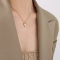 Mother's Day Stainless Steel 18K Gold Heart Shaped Jewelry Rose Gold Women Heart Jewelry Heart Necklace
