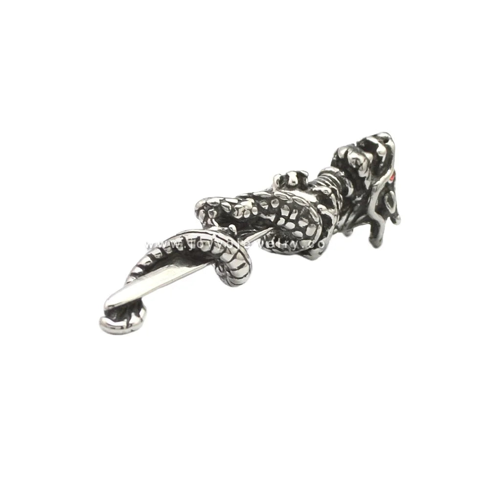 Custom Children's Jewelry Stainless Steel Silver Plated Animal Shape Sword Dragon Punk Pendant Necklace Zoubisi
