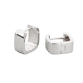 Daidan S925 Earrings Sterling Silver Polished Geometric Wide Hoop Square Huggies Earrings