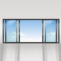 AS2047 Outdoor Sliding Window Aluminum Frame Window With Double Glass Panels 3 Tracks Sliding Aluminium Double Glazed Window