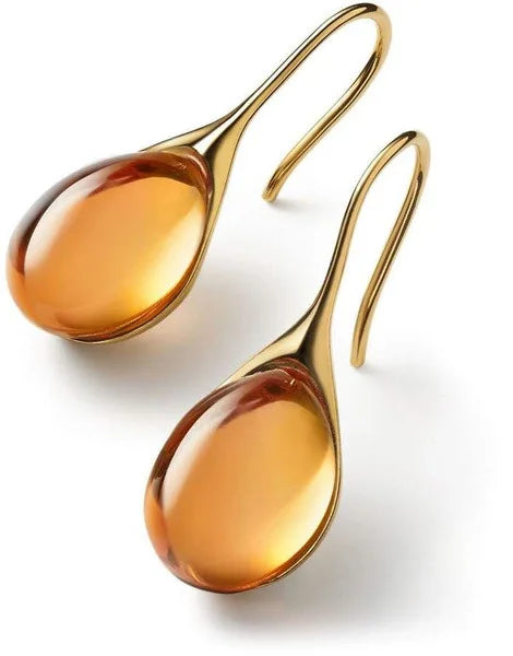 Pendiente Drop Shaped Transparent Opal Hook Earrings Simple Orange Blue Four Color Fashion Earrings for Women