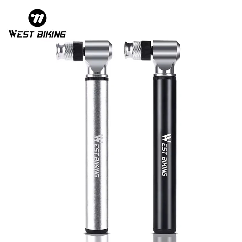 WEST BIKING Portable High Pressure Bike Pump Cycling Hand Air Pump Ball Tire Inflator Mini Bicycle Hand Pump MTB Bike Tyre Patch