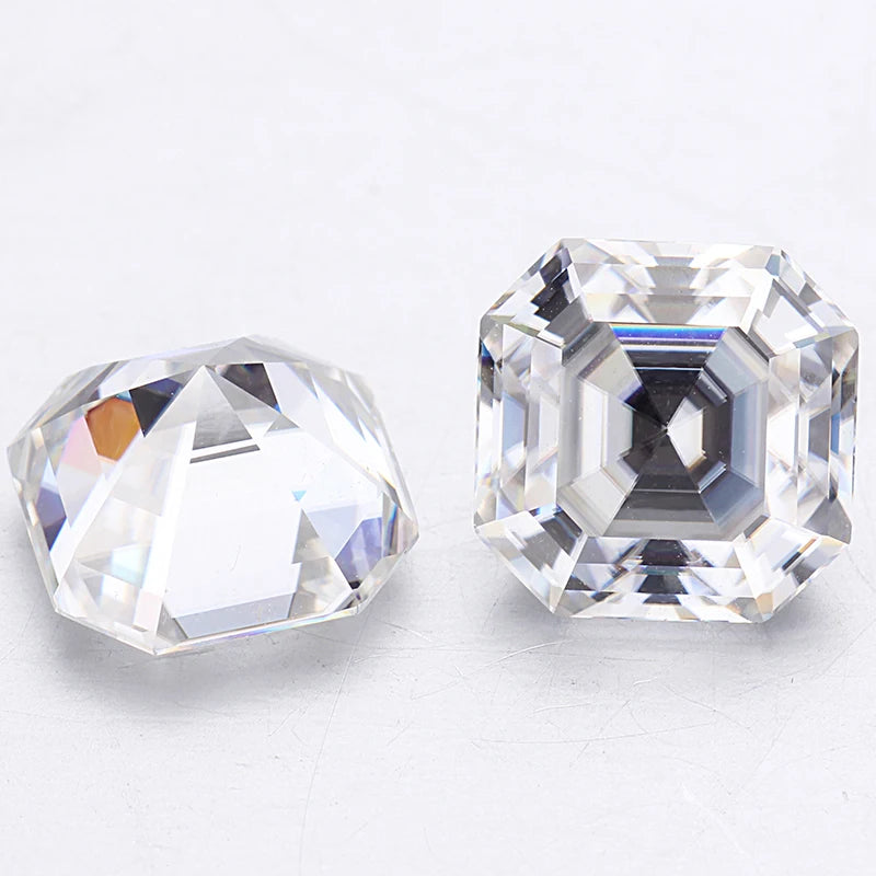 Starsgem Hot Sale Gemstone Stones White Color Diamond Stone Loose Synthetic Asscher Cut Moissanite