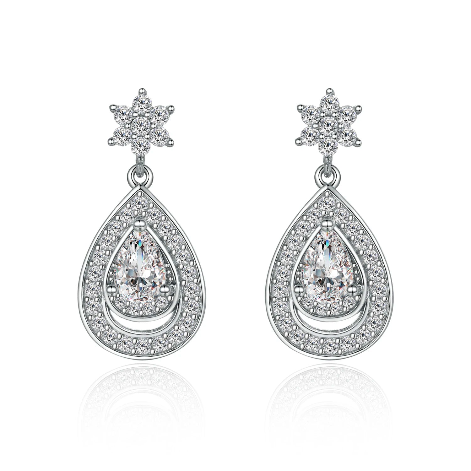 Sterling Silver 925 Jewellery Charms 925 Sterling Silver Drop CZ Earring