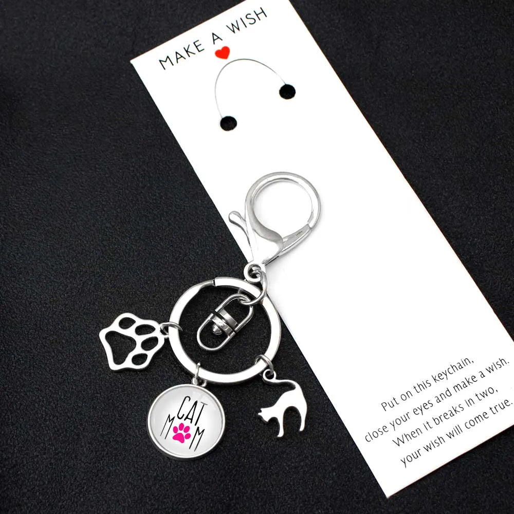Friendship Cat Dog Paw Rescue Mom Unicorn Cowboy Horseshoe Horse Unicorn Ring Key Chain