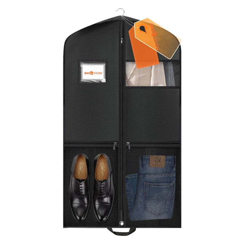 Custom Fashion Travel Foldable Tote Garment Bag Personalized Dust Cover Dress Suit Clothes Storage Packing Non-Woven Water