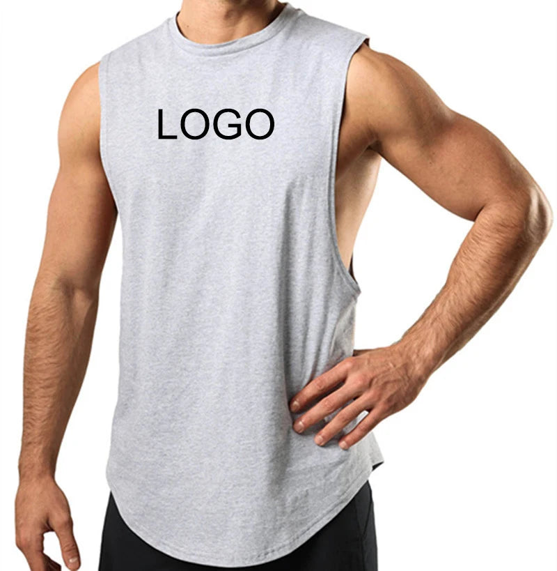 Custom Logo Sport Sleeveless Vest Fitness Active Gym Clothing Men's Tank Top