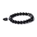 Wholesale Men Jewelry Black Onyx Agate Beaded Stone Bangle Natural Stones Beads Bracelet for Women
